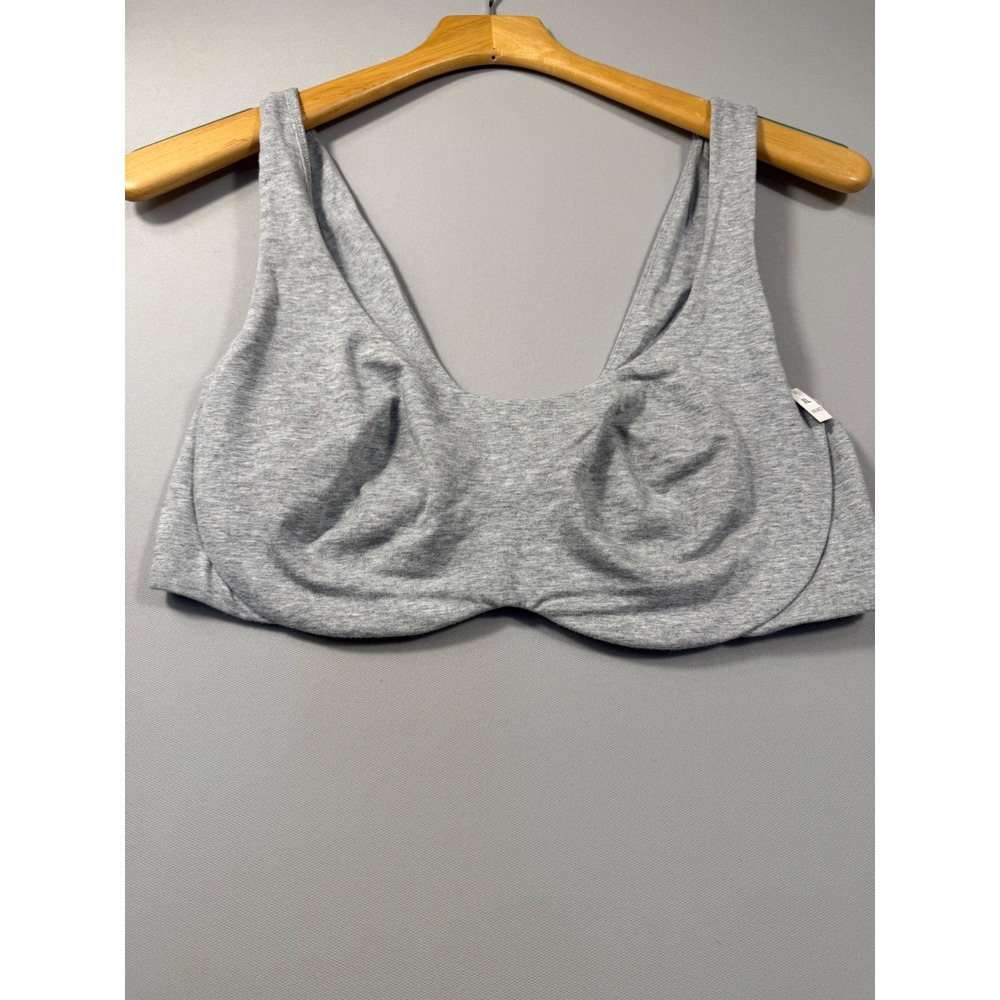Victorias Secret PINK Unlined Underwire Scoop Bra Heather Grey XL NWT